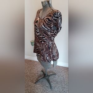 Peplum Animal Print Top